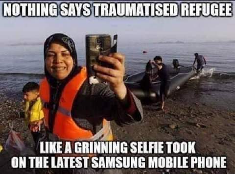 Lying poor refugee