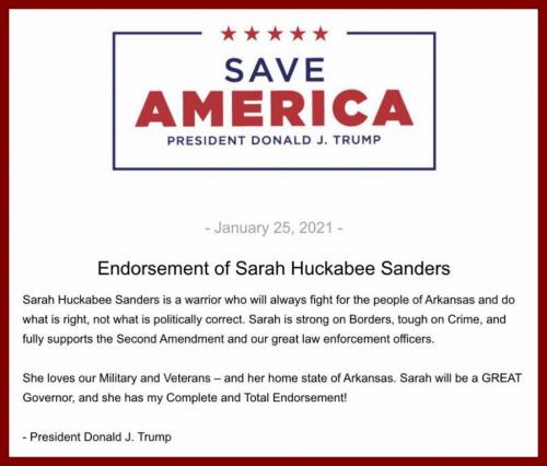 Sarah Huckabee Sanders edorsement