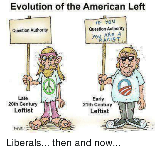 evolution american left question authority and you are racist