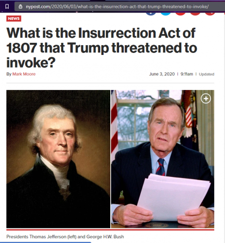 INSURRECTION ACT BUSH 1992