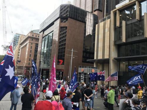 Rally to support Trump at Sydney today.