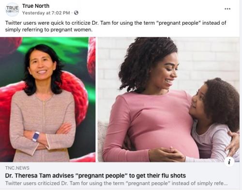 Dr. Tam calls prego women people