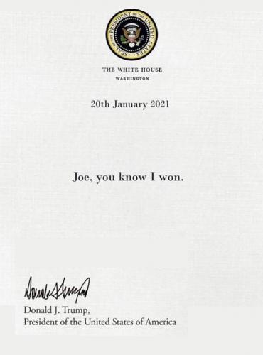The Letter Trump to Biden