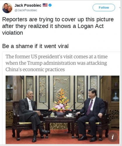 obama xi logan act violation spygate