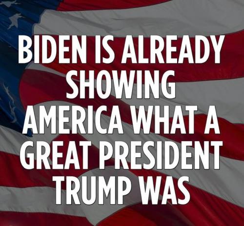 Biden showing America what a great president Trump was - meme