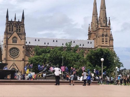 Rally to support Trump at Sydney today.