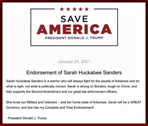 Sarah Huckabee Sanders edorsement