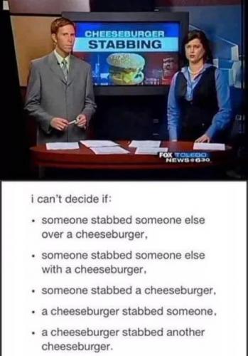 cheeseburger stabbing