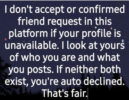 To strangers who are sending friend request.