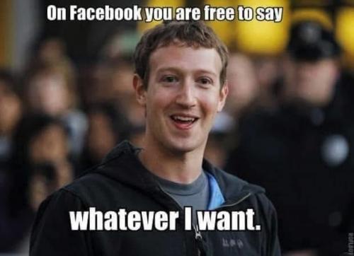 Facebook - free to say whatever Zuck wants