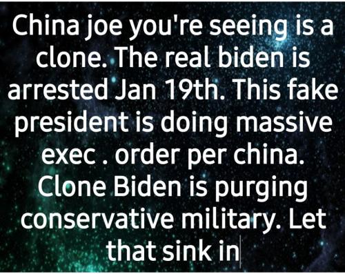 The biden you're seeing is clone not the real biden.  The real biden has been arrested Jan 19