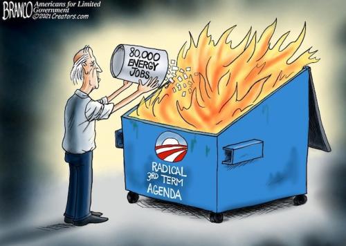 BIDEN ELIMINATES 80,000 ENERGY JOBS CARTOON