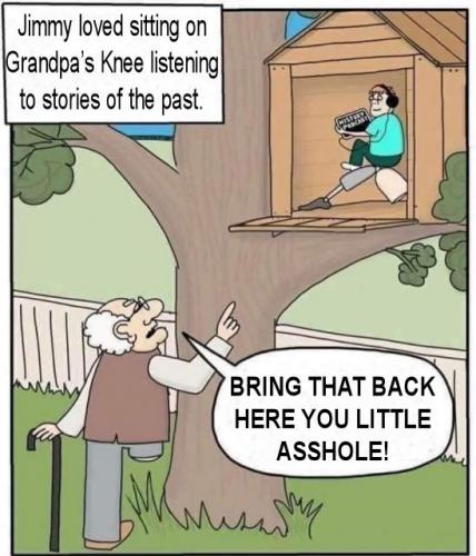 jimmy loved sitting on grandpas knee listening to stories of the past