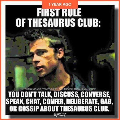 thesaurus club first rule grammar