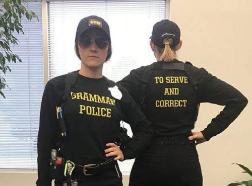 grammar police serve and correct cops women uniform