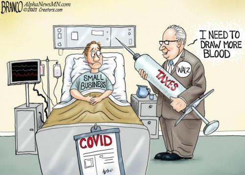 BIDEN TAXING SMALL BUSINESS CARTOON