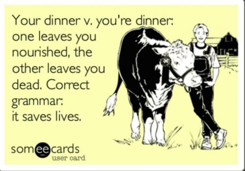 correct grammar saves lives cow your dinner