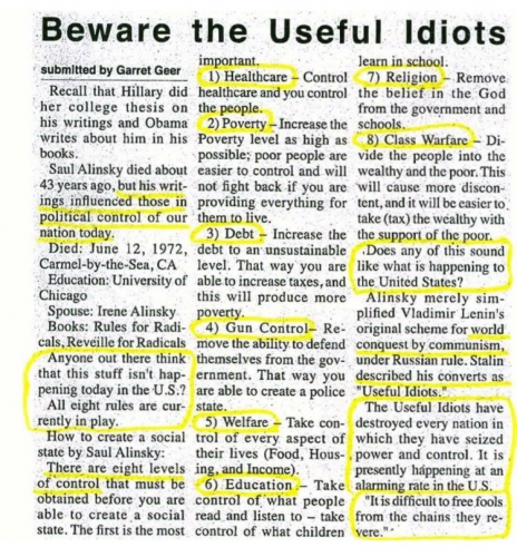 alinski usful idiots