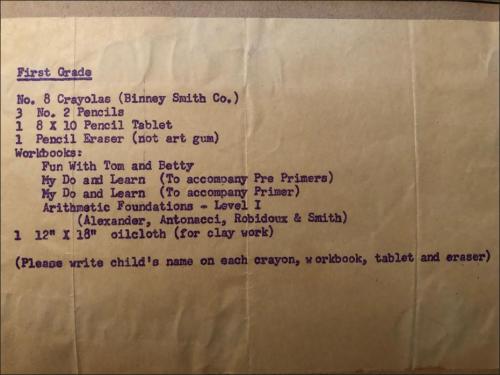 actual back2school needs in 1961