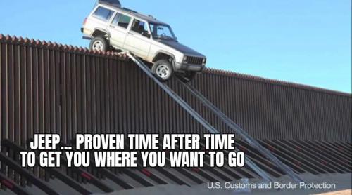 Jeep Over Border Wall