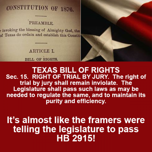 Texas Constitution Framers Tell Legislature to Pass HB 2915