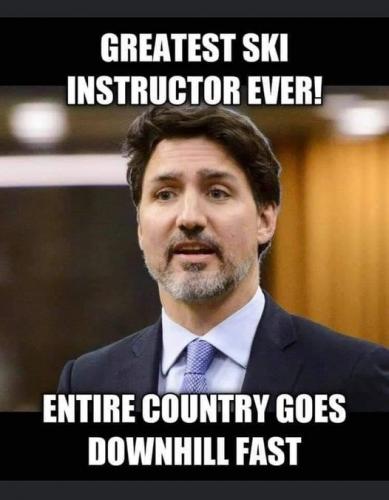 trudeau great ski instructor; whole country goes downhill fast