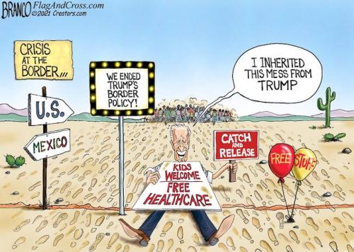 FREE STUFF FOR ILLEGAL ENTRY CARTOON