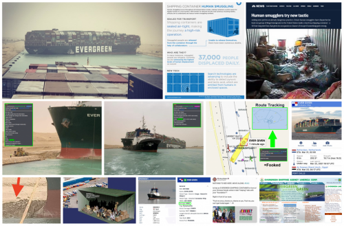 Evergreen Cargo Container Trafficking Collage