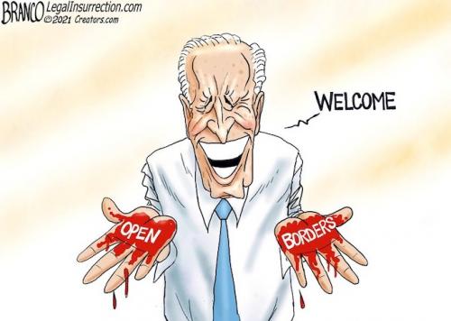 BIDENS BLOODY BORDERS CARTOON