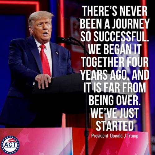 THERES NEVER BEEN A JOURNEY SO SUCCESSFUL TRUMP QUOTE