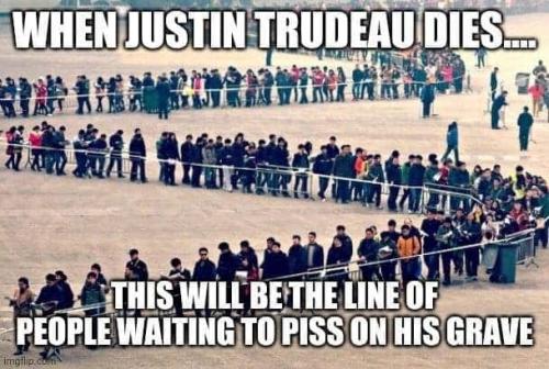 trudeau's grave pissed on