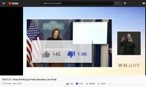 nuthouse psaki whitehouse channel gets more unlikes than likes on youtube