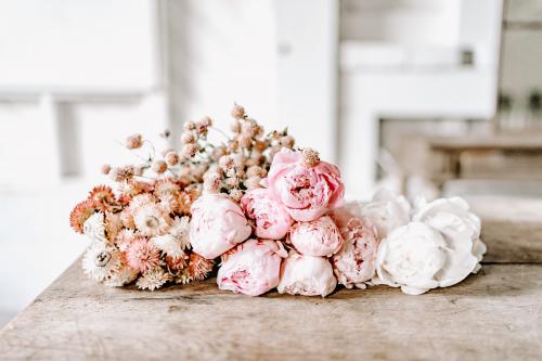 JBC Pink & Blush Floral Bundle -pink and white peonies and other flowers horizontal 4475