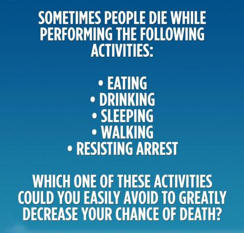 Sometimes people die while performing the following activities - meme