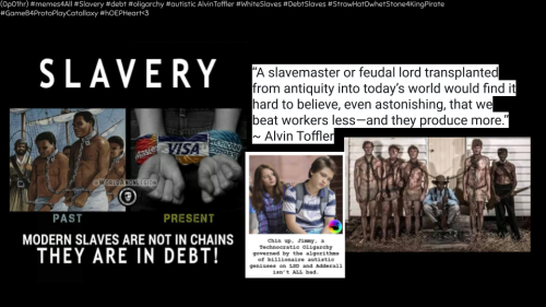 (0p01hr) #memes4All #Slavery #debt #oligarchy #autistic AlvinToffler #WhiteSlaves #DebtSlaves #StrawHatDwhetStone4KingPirate #GameB4ProtoPlayCatallaxy #hOEPHeart3