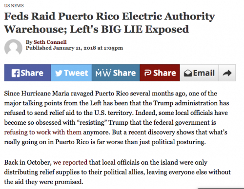 puerto rico supplies hoarded by democrats big lie