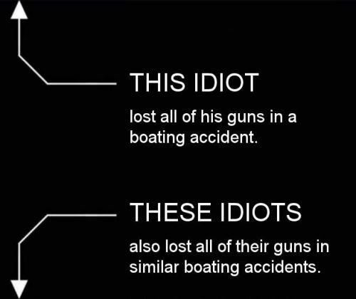 lost all of his guns in a boating accident