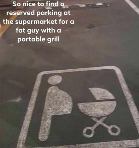 a fat guy with a portable grill
