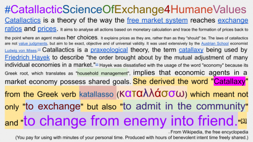 #FMLS4P #FeeMarketLocatedSolutions4Politics #CatallacticScienceOfExchange4HumaneValues