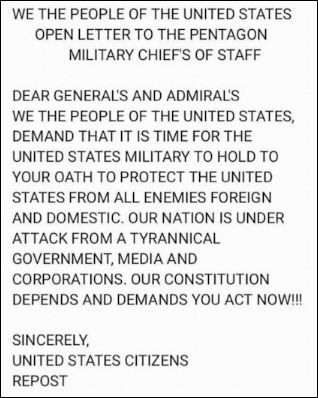 open letter to the pentagon