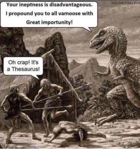 thesaurus dinosaur joke grammar school