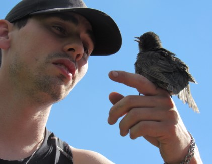 Christopher, with a giant baby chee