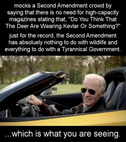 mocks a Second Amendment crowd