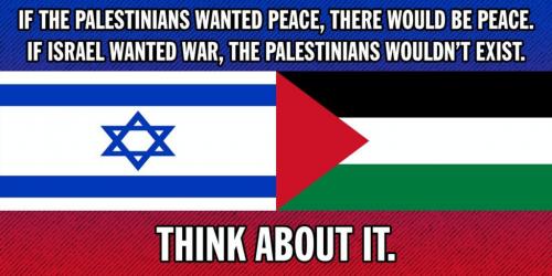 Palestine vs. Israel on war and peace - meme