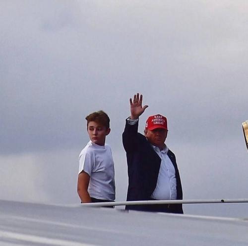 President Trump and his son Barron