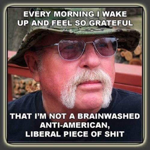 Everyday I wake up thankful I'm not an anti American piece of shit