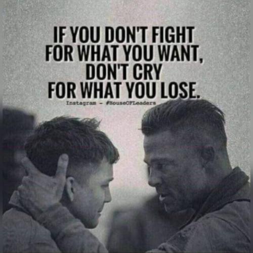 If you don't fight