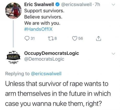 SWALWELL VS LOGIC GUN CULT survivor