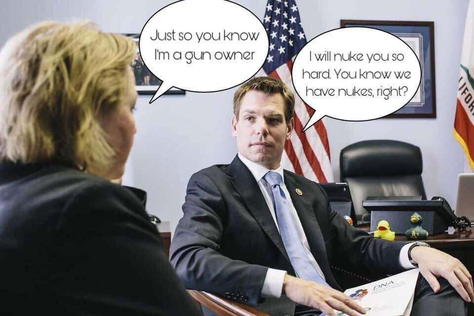 gun owner vs swalwell we have nukes