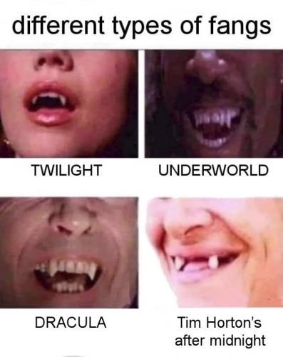 different types of fangs